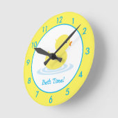 Personalized Rubber Duck Bathroom Custom Runde Wanduhr (Winkel)