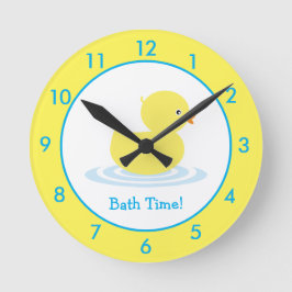 Personalized Rubber Duck Bathroom Custom Runde Wanduhr
