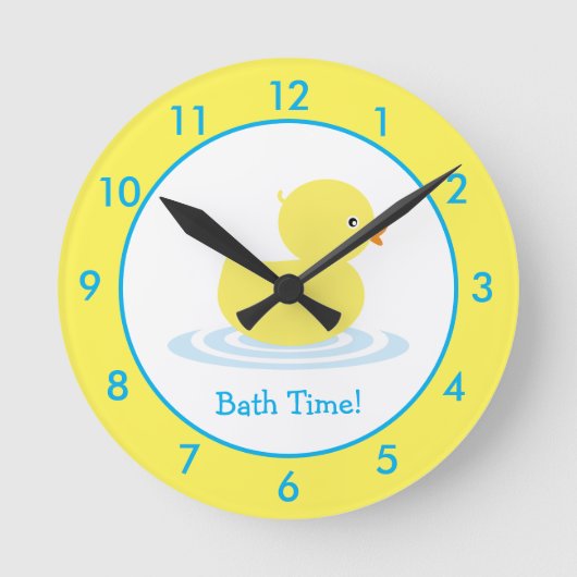Personalized Rubber Duck Bathroom Custom Runde Wanduhr (Vorderseite)