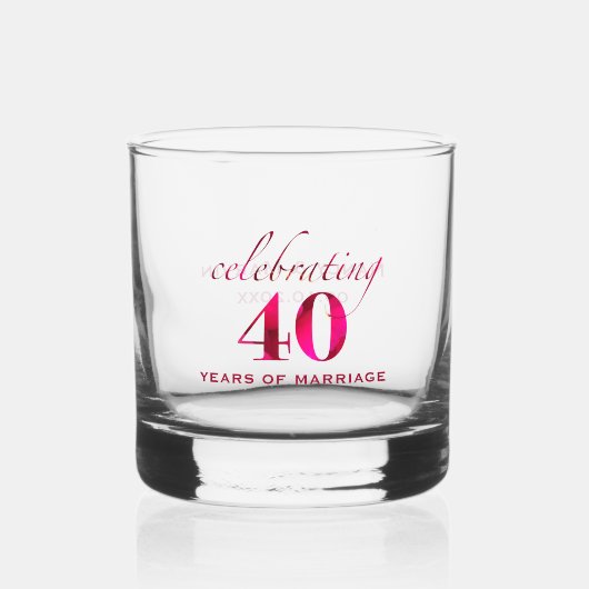 Personalized Ruby 40th Anniversary Keepsake Gift Whiskyglas (Vorderseite)