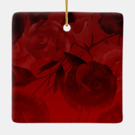 Personalized Ruby Red Tiara & Butterflies Keramikornament (Rückseite)