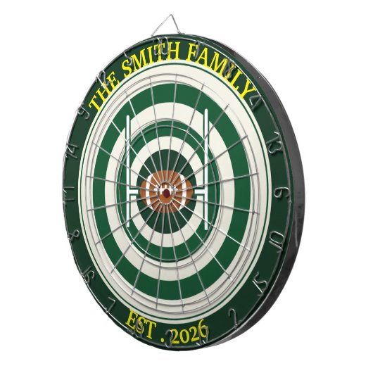Personalized Rugby Field Dartboard Wall Art Decor Dartscheibe (Vorderseite rechts)