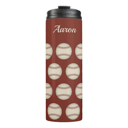 Personalized Rust Baseball Thermal Tumbler Gift Thermosbecher (Vorderseite)