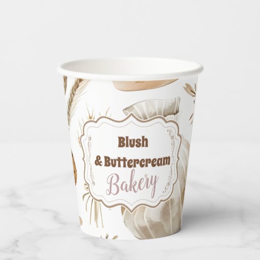 Personalized Rustic Baking Business Pappbecher (Rückseite)