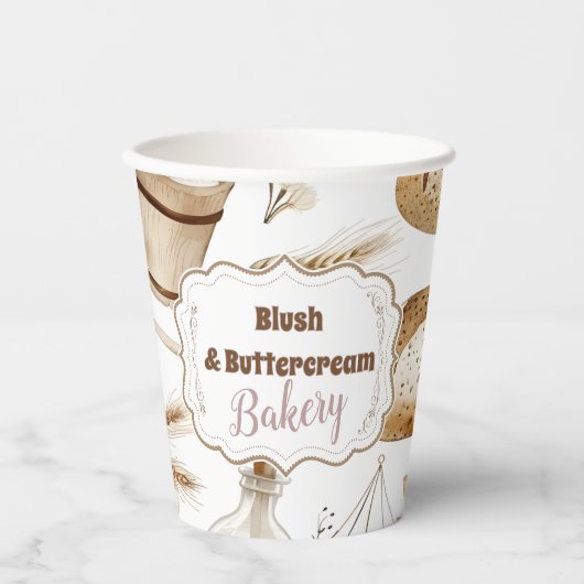 Personalized Rustic Baking Business Pappbecher (Vorderseite)