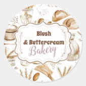 Personalized Rustic Baking Business Runder Aufkleber (Vorderseite)