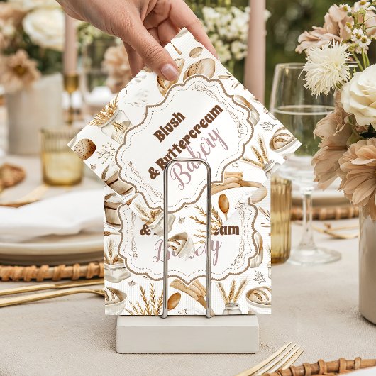 Personalized Rustic Baking Business Serviette