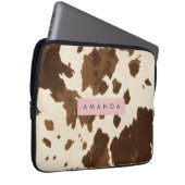 Personalized Rustic Brown Cowhide Print Laptopschutzhülle (Vorne Rechts)