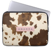 Personalized Rustic Brown Cowhide Print Laptopschutzhülle (Vorderseite)