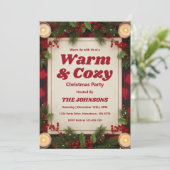 Personalized Rustic Cabin Christmas Party Einladung (Stehend Vorderseite)