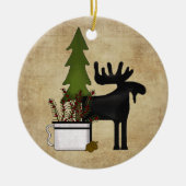 Personalized Rustic Country Mountain Moose Keramik Ornament (Vorne)