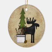 Personalized Rustic Country Mountain Moose Keramik Ornament (Links)