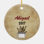 Personalized Rustic Country Mountain Moose Keramik Ornament (Hinten)