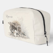 Personalized Rustic Countryside Wooden Cart Art Waschbeutel (Rechte Ecke)