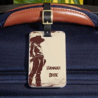 Personalized Rustic Cowgirl Western Party  Gepäckanhänger