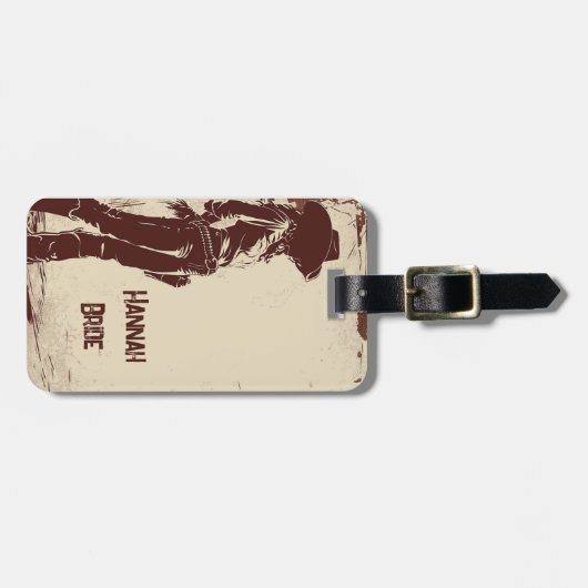 Personalized Rustic Cowgirl Western Party  Gepäckanhänger (Vorderseite horizontal)