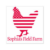 Personalized Rustic Farm Fresh Name Chicken egg Permastempel (Design)