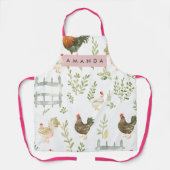 Personalized Rustic Farmhouse Chicken & Greenery Schürze (Vorderseite)