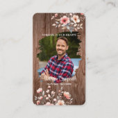 Personalized Rustic Floral Photo Memorial Card Mitteilungskarte (Vorderseite)