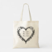 Personalized Rustic Heart Wreath Tote Tragetasche (Rückseite)