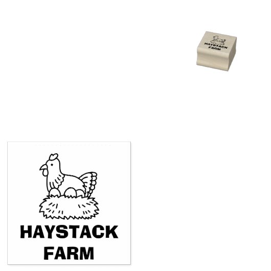 Personalized Rustic Hen Name Egg Love Gummistempel (Stempel)