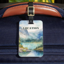 Personalized Rustic Mountain Gepäckanhänger