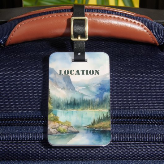 Personalized Rustic Mountain Gepäckanhänger (Vorderseite Insitu 2)