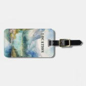 Personalized Rustic Mountain Gepäckanhänger (Vorderseite horizontal)