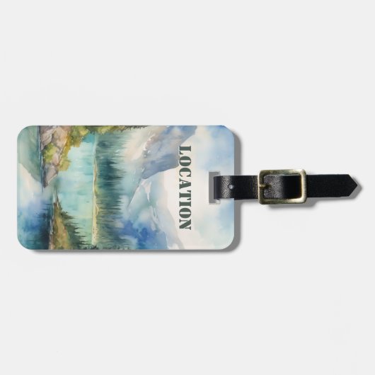 Personalized Rustic Mountain  Gepäckanhänger (Vorderseite horizontal)