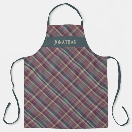 Personalized Rustic Plaid Tartan Cooking Grilling Schürze (Vorderseite)