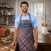 Personalized Rustic Plaid Tartan Cooking Grilling Schürze