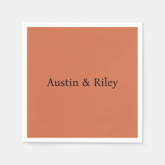 Personalized Rustic Terracotta Wedding Napkins Serviette (Vorderseite)