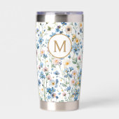 Personalized Rustic Wildflower Floral Monogram Thermobecher (Vorderseite)