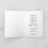 Personalized Rustic Wreath Holiday Greeting Karte (Innenseite)