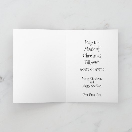 Personalized Rustic Wreath Holiday Greeting Karte (Innenseite)