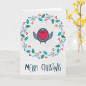 Personalized Rustic Wreath Holiday Greeting Karte (Gelbe Blume)