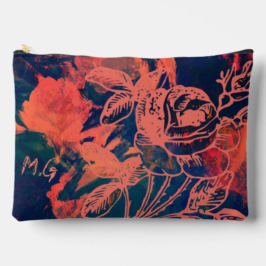 Personalized Rusty Rose Monogram Zubehörtasche (Vorderseite)