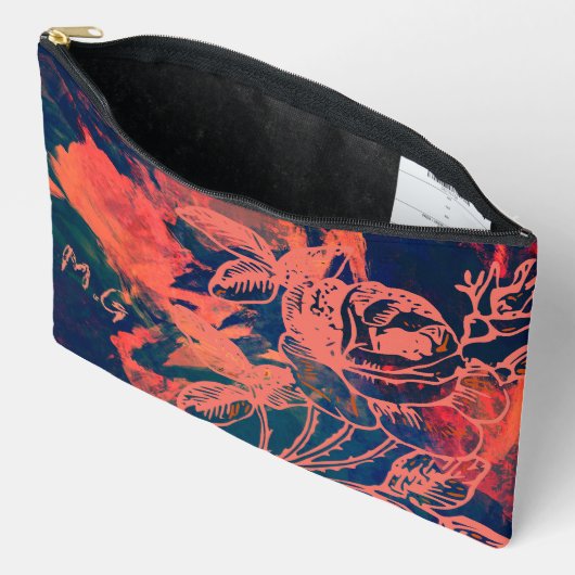 Personalized Rusty Rose Monogram Zubehörtasche (Offen)