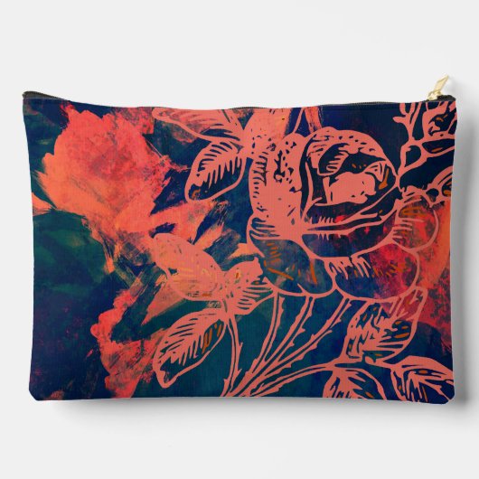 Personalized Rusty Rose Monogram Zubehörtasche (Rückseite)