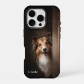 Personalized Sable Sheltie Portrait iPhone Hülle (Rückseite)