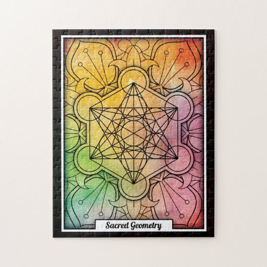 Personalized Sacred Geometry Metatron’s Cube Puzzle (Vertikal)