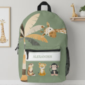 Personalized Safari Animals Backpack Bedruckter Rucksack