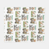Personalized Safari Baby Name Jungle Animal Fleecedecke (Vorderseite (Horizontal))