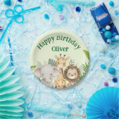Personalized Safari Birthday Paper Plates Pappteller (Party)