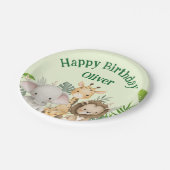 Personalized Safari Birthday Paper Plates Pappteller (Schrägansicht)
