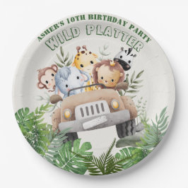Personalized Safari Party Platter Jungle Birthday Pappteller
