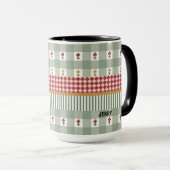 Personalized Sage Green Floral Name Mug Tasse (VorderseiteRechts)