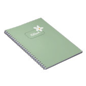 Personalized Sage Green Flower Spiral Notebook Notizblock (Rechte Seite)