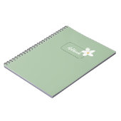 Personalized Sage Green Flower Spiral Notebook Notizblock (Linke Seite)