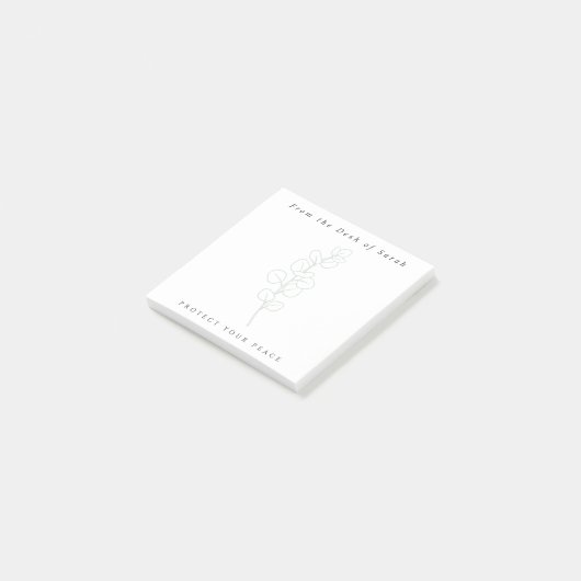 Personalized Sage Green Minimalist Daily Reminder Post-it Klebezettel (angewinkelt)